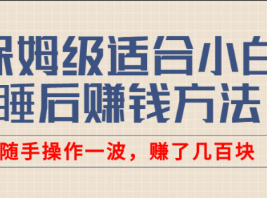 保姆级被动收入赚钱方法,适合新手小白