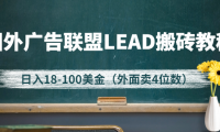 国外广告联盟LEAD搬砖,日20-30刀(项目教程+软件)