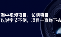 长期中视频项目,字节不倒,项目永恒
