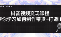 抖音视频变现课程：带货+IP打造