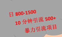 （2516-5）日800-1500的最新引流项目教程-暴利引流项目10分钟被动引流500+精准粉