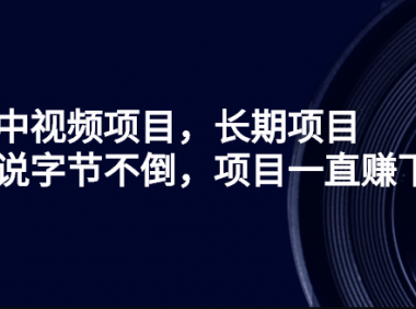 长期中视频项目,字节不倒,项目永恒