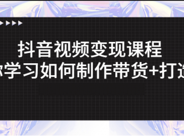 抖音视频变现课程：带货+IP打造
