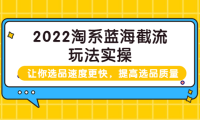 (2040)2022淘系蓝海截流玩法实操:让你选品速度更快,提高选品质量(价值599)