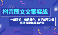 （2054）抖音图文毒文案实战：一部手机 剪映操作 有手就能做，单号日入几十 可多号