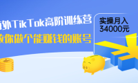 （2094）海外TikTok高阶训练营：教你做个能赚钱的账号，实操月入34000元！