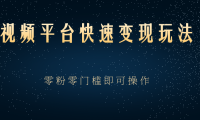 （2113）视频平台快速变现玩法，零粉零门槛即可操作