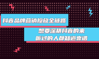 （2131）抖音品牌营销投放全链路：想要深耕抖音的来，听过的人都知道靠谱
