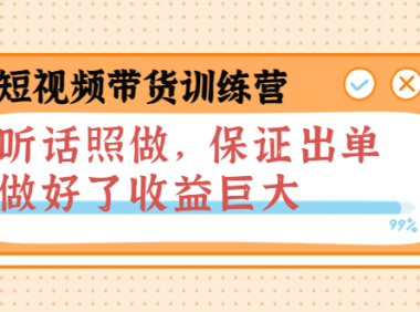 （2064）短视频带货训练营：听话照做，保证出单，做好了收益巨大（第8+9+10期）