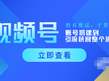 （2074）视频号新手必学课：账号搭建到引流获客整个流程，没有废话，干货超多