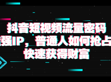 （2083）抖音短视频流量密码：打造强IP，普通人如何抢占红利，快速获得财富
