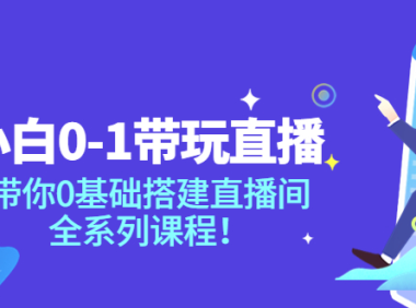 （2084）小白0-1带玩玩直播：带你0基础搭建直播间，全系列课程