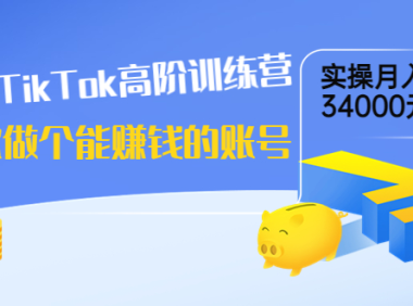 （2094）海外TikTok高阶训练营：教你做个能赚钱的账号，实操月入34000元！