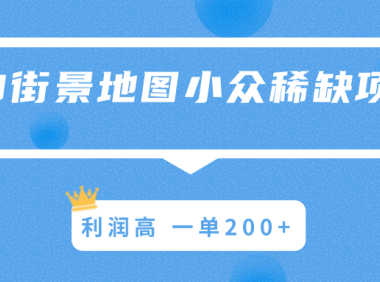 (2104)3D街景地图小众稀缺项目,利润高 一单200+