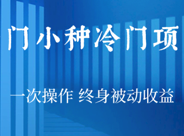 (2112)偏门小种冷门项目,一次操作 终身被动收益