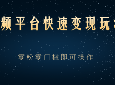（2113）视频平台快速变现玩法，零粉零门槛即可操作