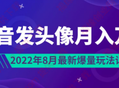 （2804-2）抖音发头像月入万元丨8月最新爆量玩法