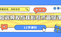 （2196）短视频投放核心技术晋级课：掌握投放，涨粉无忧（12节课时）