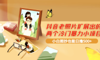 （2200）抖音老照片扩展出的两个冷门暴力小项目，小白照抄也能日撸500+