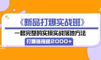 (2201)《新品打爆实战班》一套完整的实操实战落地方法,打爆链接超2000+(38节课)