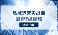 （2204）私域运营实战课：方法能落地，生意能盈利，做私域不可错过的好内容
