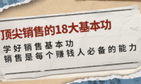（2208）顶尖销售的18大基本功：学好销售基本功 销售是每个赚钱人必备的能力