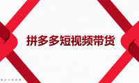 (2243)2022风口红利期-拼多多短视频带货,适合新手小白的入门短视频教程