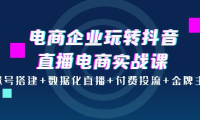 （2274）电商企业玩转抖音直播电商实战课：账号搭建+数据化直播+付费投流+金牌主播