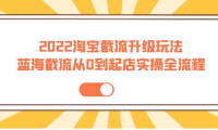 (2288)2022淘宝截流升级玩法:蓝海截流从0到起店实操全流程 价值千元!