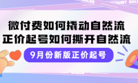 （2319）9月份新版正价起号，微付费如何撬动自然流，正价起号如何撕开自然流