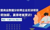 (2350)《阿里商业数据分析师企业实训项目》升职加薪,赢得老板赏识!