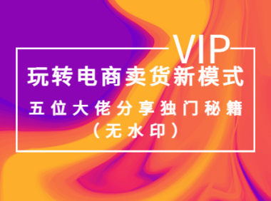 (2168)某收费培训:玩转电商卖货新模式,五位大佬分享独门秘籍(无水印)