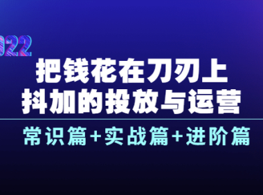 （2197）把钱花在刀刃上，抖加的投放与运营：常识篇+实战篇+进阶篇（28节课）