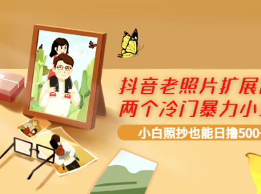 （2200）抖音老照片扩展出的两个冷门暴力小项目，小白照抄也能日撸500+