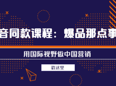 （2203）抖音同款课程：爆品那点事儿，用国际视野做中国营销（20节课）