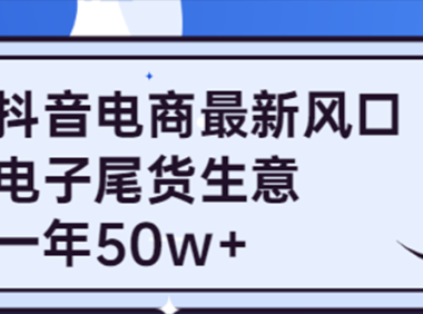 （2218）抖音电商最新风口，利用信息差做电子尾货生意，一年50w+（7节课+货源渠道)