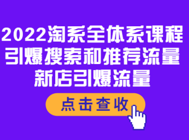 (2235)2022淘系全体系课程:引爆搜索和推荐流量,新店引爆流量