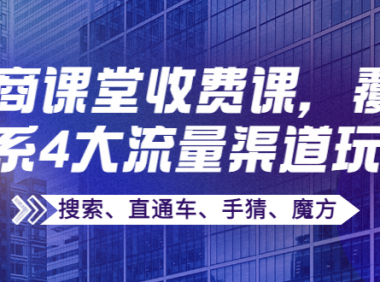 (2320)某电商课堂收费课,覆盖淘系4大流量渠道玩法【搜索、直通车、手猜、魔方】