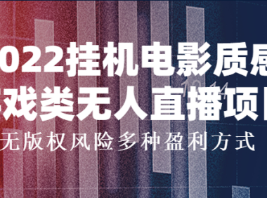 （2337）2022挂机电影质感游戏类无人直播项目，无版权风险多种盈利方式