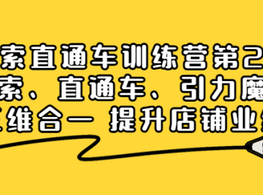 (2344)搜索直通车训练营第2期:搜索、直通车、引力魔方三维合一 提升店铺业绩!
