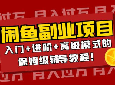 (2359)月入过万闲鱼副业项目:入门+进阶+高级模式的保姆级辅导教程!