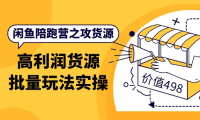 (2403)闲鱼陪跑营之攻货源:高利润货源批量玩法,月入过万实操(价值498)