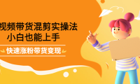 (2530)短视频带货混剪实操法,小白也能上手,快速涨粉带货变现