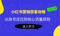 (2595)小红书营销获客攻略:从账号定位到核心流量获取,爆款笔记打造!