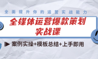 (2615)全媒体运营爆款策划实战课:案例实操+模板总结+上手即用(111节课时)