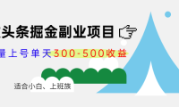 (2626)微头条掘金副业项目第4期:批量上号单天300-500收益,适合小白、上班族