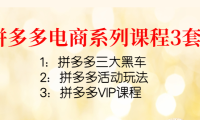 (2656)拼多多电商系列课程3套:拼多多三大黑车+拼多多活动玩法+拼多多VIP课程