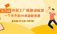 （2671）TikTok外贸工厂陪跑训练营：一个月开拓TK底盘新渠道 基础+实操+高阶篇！