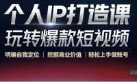 （2722）个人IP打造课-玩转爆款短视频，明确自我定位|挖掘商业价值|轻松上手做账号