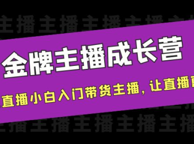 （2449）金牌主播成长营，一周从直播小白入门带货主播，让直播更简单